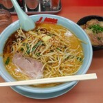 Yamaoka Ya Yamagata Aota Ten - ガツン系特製もやし味噌ラーメン(期間限定)大盛+ミニチャーシュー丼