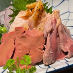 Go Motosumiyoshimise - 鶏刺し盛り合わせ