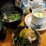 Ohige Zushi - 茶碗蒸し・小鉢・お吸い物。