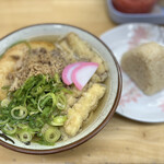 東筑軒 - ごぼう天うどんに丸天とかしわにぎり