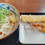 Marugame Seimen Matsusaka Ten - ぶっかけうどん並、ちくわ天、かしわ天