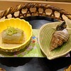 鮨あさづま - 料理写真:磯つぶ貝] と [b:茄子の胡麻よごし