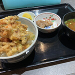 水戸家 - ホタテ入りかきあげ丼定食＠日替りランチ