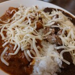 iMoKiN - 健膳チキンカレーと健膳カレーのあいがけ　チーズトッピング