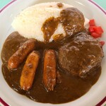 セゾン２号店カレーショップ - 料理写真:ハンバーグカレー&あらびきウインナー