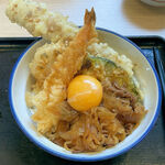 Ten-don Tempura Honpo San Ten Hirakata Takanomichi Ten - 牛すき天丼