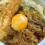 Ten-don Tempura Honpo San Ten Hirakata Takanomichi Ten - 牛すき天丼