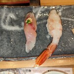 Tsukiji Sushi Sei Kyoto Daimaru Ten - アジ、アカエビ