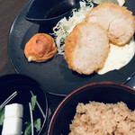 Hanpei cafe Amamiku Uo Toshibekkan - 海老コロッケセット@1518