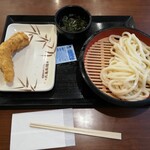 Marugame Seimen Higashimatsuyama Ten - ざるうどん並 340円、かしわ天 160円