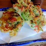 海鮮酒場 魚波 - ゴーヤと小海老のかき揚げ（528円）サクサク旨いね