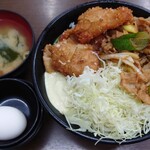 Densetsu no Sutadon Ya Kameido Ten - 豚揚げ合盛りすた丼 飯増し 1060円