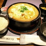 田むら 銀かつ亭 - 豆腐かつ煮定食、1,375円。