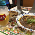 Sukiya Yokohama Arena Mae Ten - 瓶ビール480円　牛皿2倍盛550円　麻婆皿480円