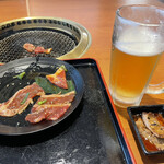 Anraku Tei Higashikawaguchi Ten - 生ビールと焼肉　やっぱり王道ですね