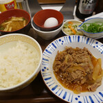 Sukiya Sumiyoshi ShinOohashidori Ten - 牛皿定食、納豆