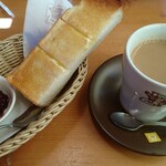 Komeda Coffee Ten Iwaki Izumi Ten - モーニングセット(山食あんバター、ホット豆乳オーレたっぷりサイズ)