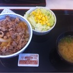 Yoshinoya Efushirifuten - 2013.05牛丼並盛りAセット（400円）