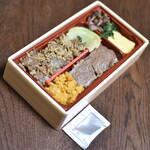 Bento Cafe Yonichi Garden - 牛ステーキウニとすき焼き（１，４８０円）２０２２年１２月