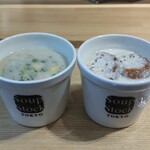 Soup Stock TOKYO Razona Kawasaki Ten - アンチョビクリームスープ、牛乳をそそぐ女のスープ