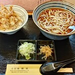 194511115 - 冷がけそばとミニゲソ天丼。