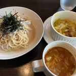 Ristorante Megumi - しらす明太パスタ、カボチャグラタン、ミネストローネ