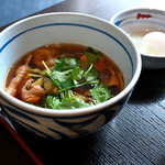 Udon Nenotsu - 肉つけ麺＠税込900円＋温泉卵＠税込150円