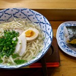 麺ソーレ きよ - 麺ソーレ きよ ＠西葛西 沖縄そば 680円 ＋ ポーク玉子おにぎり 200円