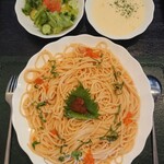 Spaghetti Senmonten Acca Karuda - 鮭とイクラの北海スパゲティ(Ｌサイズ)Ａランチ