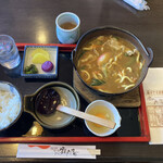 Tsurutsuru Udon Hyoroku An - カレー煮込み（1,155円）
                        トッピング卵（66円）
                        ミニライス（165円）