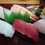 Sushi Jisaku Nishi Ten - 上にぎり (たい・海老・焼き穴子・いか・まぐろ・はまち)