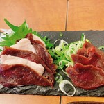 肉笑 - 馬刺し3種盛り^ - ^