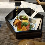 Sasou - 前菜　旬の食材5種盛り　もずく美味しい!