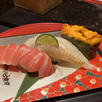 Kanazawa Maimon Sushi Shukugawa Gurinpureisu Ten - 贅沢三貫盛り