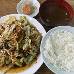 中華料理 王風 - 料理写真:定食（A.肉とキャベツのみそ炒め）