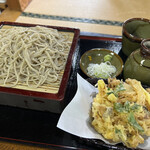 Hyakusho Soba Kishinryu Juuwari Soba Matsumura - 天せいろそば（かき揚げ付き）　1,200円