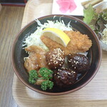 Iwamuro Shokudo - もち豚三色丼