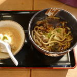 松代パーキングエリア 下り 軽食・フードコート - かき揚げうどん＆とろろご飯セット（750円）