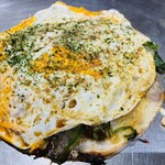 Okonomiyaki Kiraku - ネギ焼き（牛すじ入り）