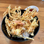 Soba CAFE 輝 - こちらも先に提供されたそば膳の「かきあげ丼」