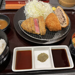 Gyukatsu Kyoto Katsugyu Shinjuku Sanchome Ten - 牛カツメンチカツ定食1,192円