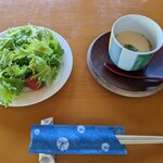 風月別館 - 料理写真:セットのサラダ＆茶碗蒸し