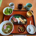 Wafu Restaurant Marumatsu RokuchoNome Ten - ★すしミニそばランチ（冷うどん変更・670円税込）ドリンクバー（110円税込）★