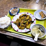 菜々坊 - なすと挽肉炒め定食750円です。