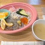 しらす料理の豊洋丸 - 生☓釜のハーフ丼1,250円