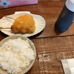 RAMEN KUSHIKATSU ONISHI - ごはん、串カツ(玉ねぎ、ぶた)