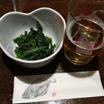 Machi no Izakaya Nishina - "町の居酒屋西菜取り敢えずビールで・・・お通し"