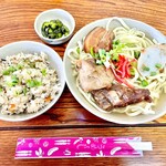 Suzuran Shokudo - そば定食¥750(写真ご飯小盛)