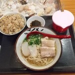 Okinawa Soba Churasan - 沖縄そばセット じゅーしー大盛り（¥1540）