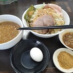 ラーメンどでん - つけめん➕ローストポーク➕生玉子➕魚粉